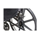 Close view of the rear frame and axle area beside the 24 inch rear wheel