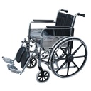 ProCare IC with full-length arms and elevating legrests with calf pads, chrome frame and black vinyl seat