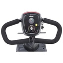Delta tiller console of the Scout: battery gauge, speed dial, key switch, throttle and horn