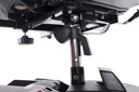 Under the Scout seat: the swivel post, height pin and adjustable seat mount