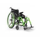 Helio A6 in Acid Green with matching coloured handrims, front three-quarter view
