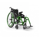 Helio A6 with a Monster Green frame and black seat, front three-quarter view