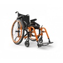 Sunkissed Orange Helio A6 with orange handrims and swing-in footrests