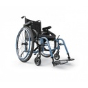 Steel Blue Helio A6 frame with a black cross brace, front three-quarter view