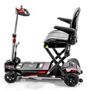 Red Transformer unfolded, side view with the telescoping tiller raised