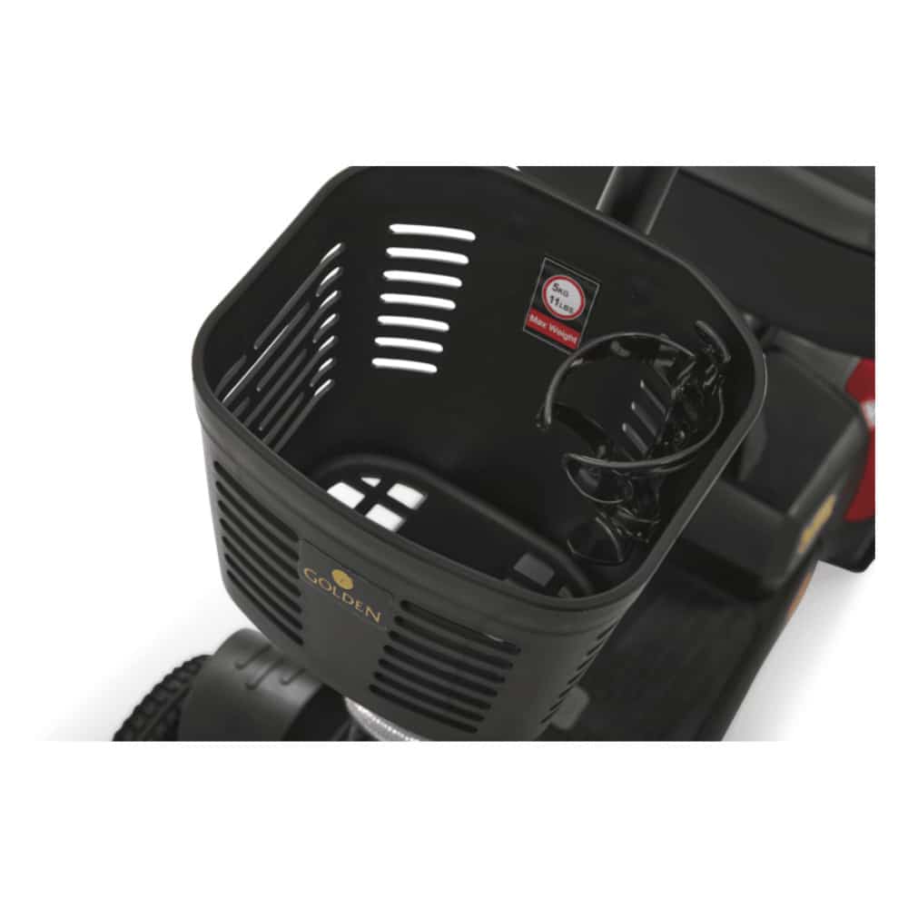 Front basket with the removable cup holder clipped inside