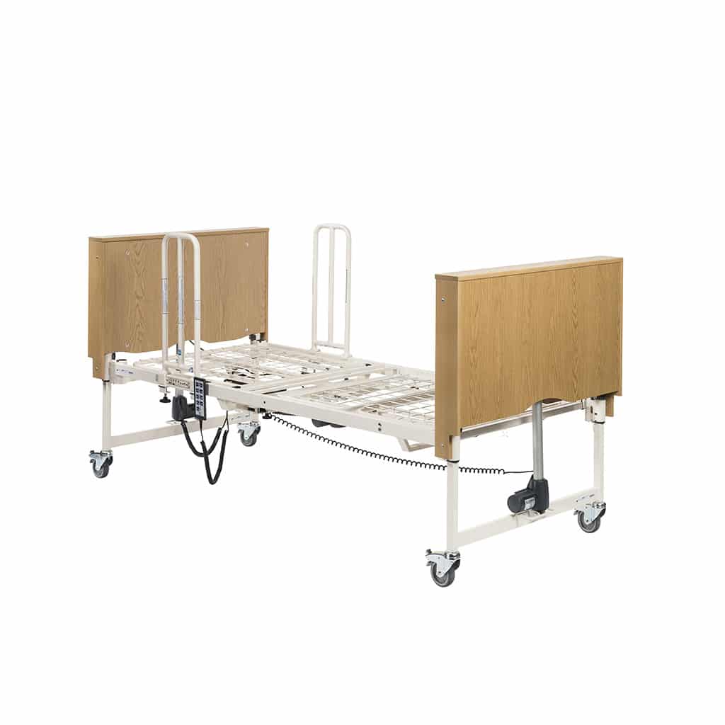 Grab handles in place at the head end with the handset resting on the mattress platform