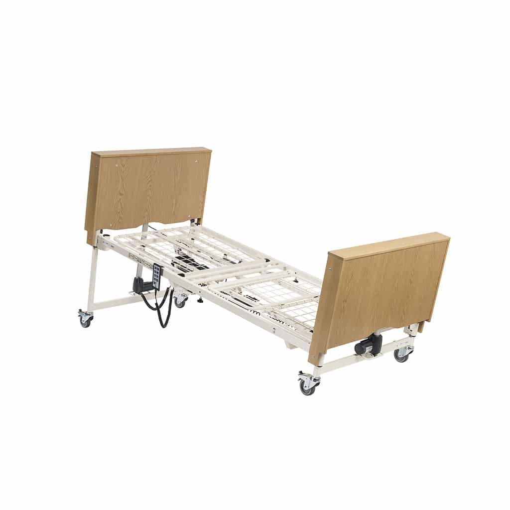 Leg section extension pulled out to lengthen the platform for a taller person