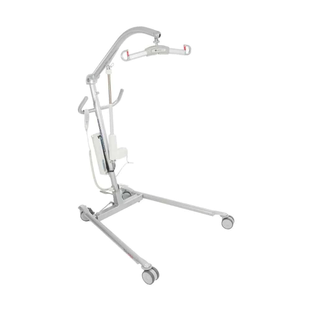 Carina 350 floor lift with its legs open, three quarter view on a white background