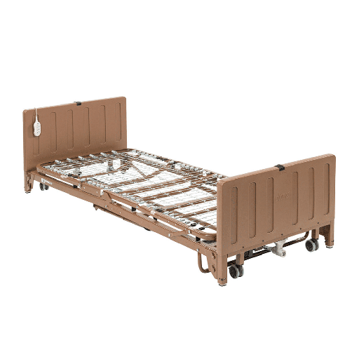 Drive 15005LP low height bed without side rails, front three-quarter view on a white background
