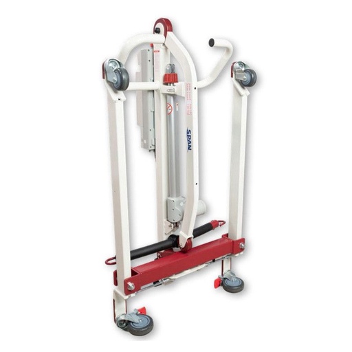 Span F400 folded flat and standing upright, ready for storage or transport