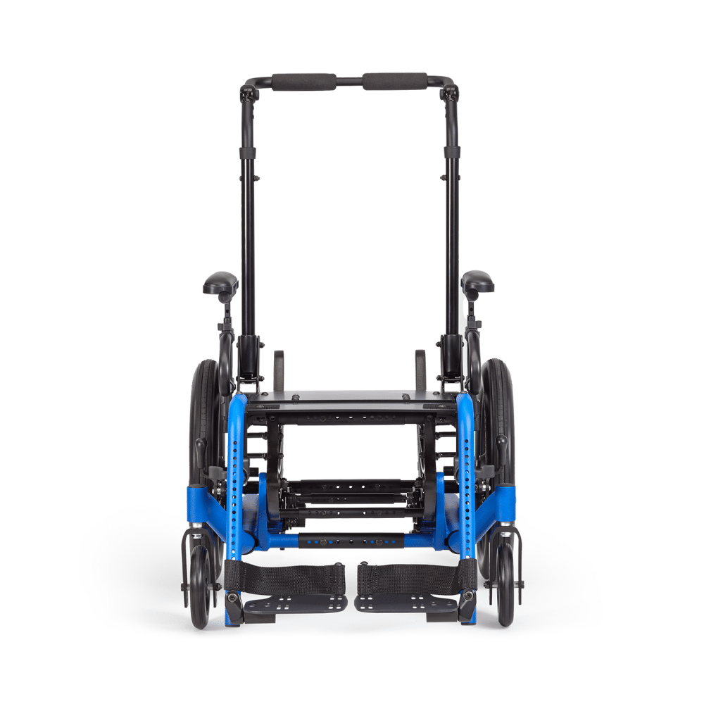 Front view of the Focus CR with both footplates down and the push bar across the back posts