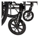 Front caster fork marked Cruiser X4, with the 8 inch caster and the holes that set its height