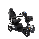 Comet Pro four-wheel scooter in silver, front left view showing the 13 inch air-filled tires
