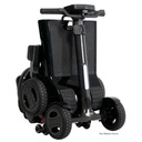 Folded Go-Go Carbon seen from the front, with the LED light bar on the tiller