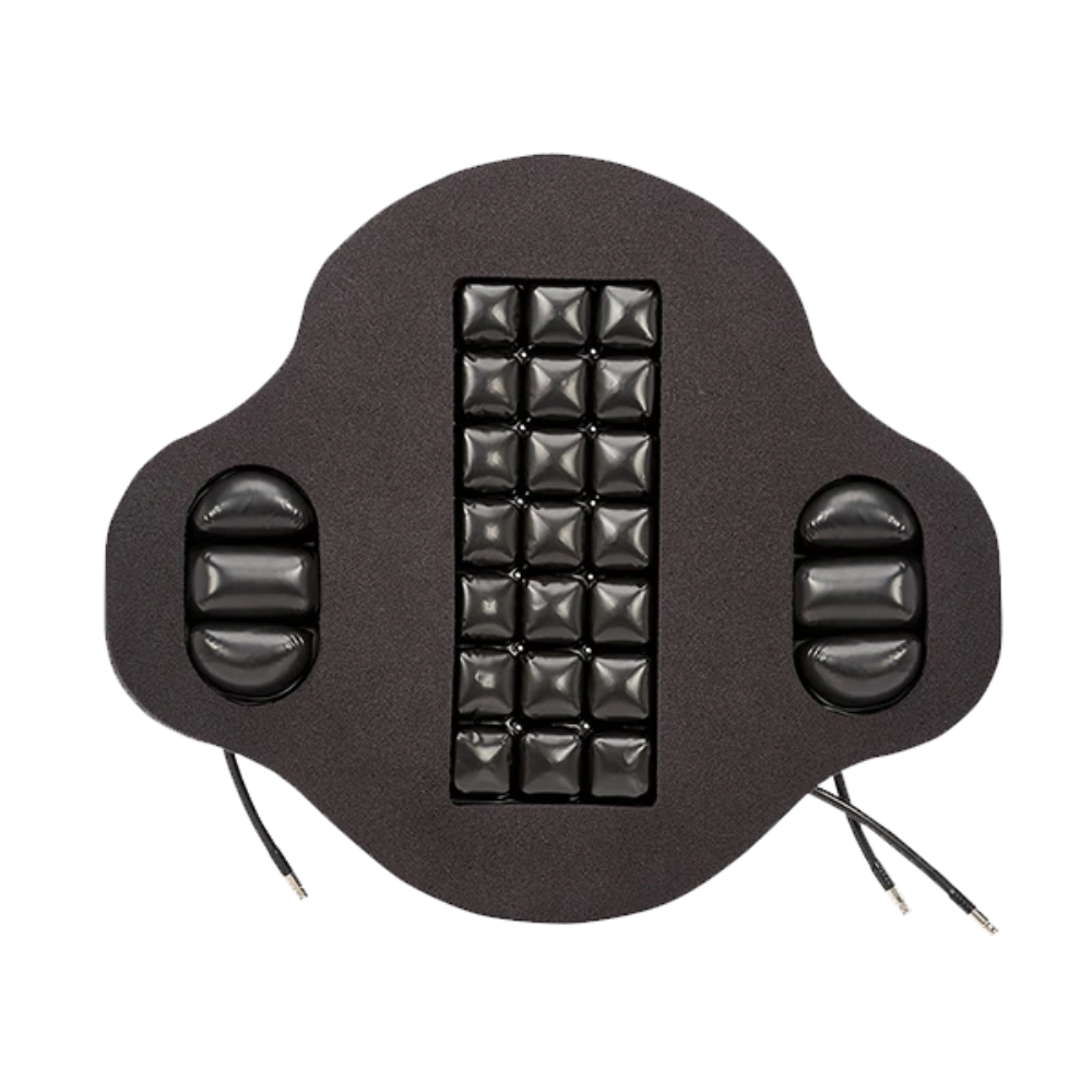 Front of the ROHO Agility Max Contour Back, with its central air cells and a bolster pad at each side