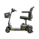 Elite Traveller 2 seen from the left side in black, with the front basket on the tiller