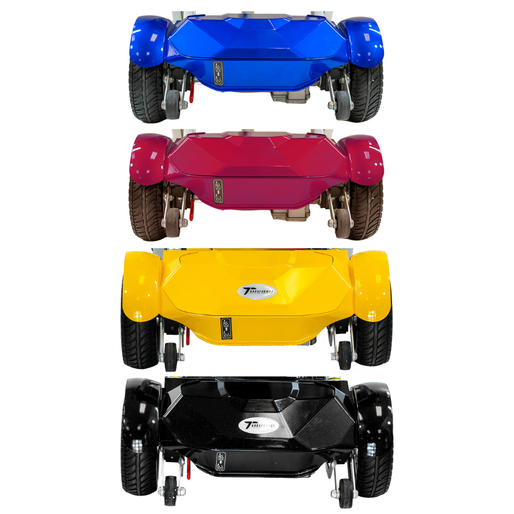 Rear shrouds in the four colours offered: Blue, Red, Yellow and Black