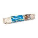 Rolled white AquaSense bath mat in its sleeve, suction cups visible at one end