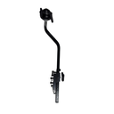 S-bend neck and lever clamp of the Relax headrest in its UHRA mounting plate, shown without the pad