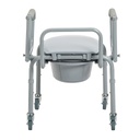 Rear view of the steel back rail, seat clamps and the pail under the seat