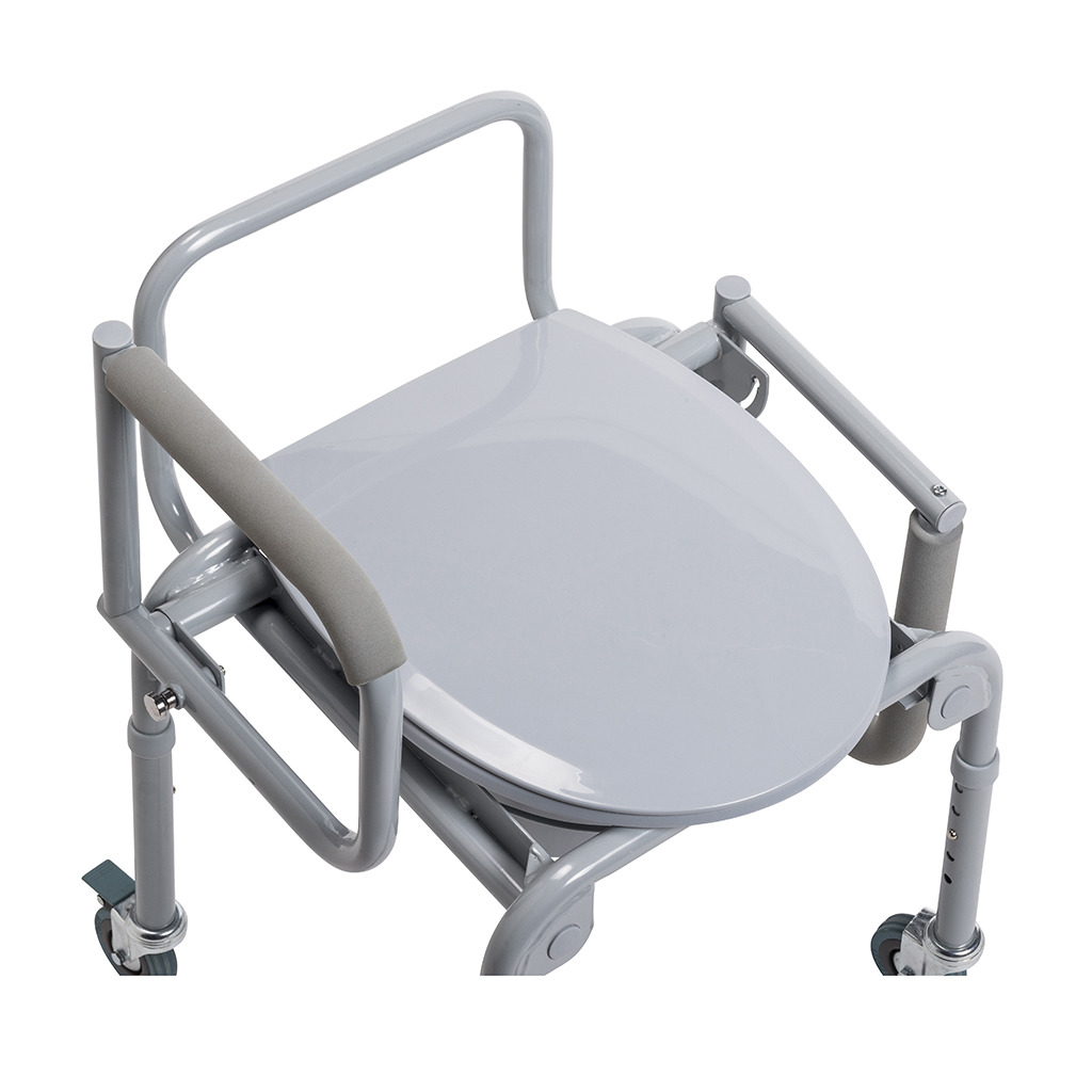 Overhead view of the closed lid with both padded arms raised