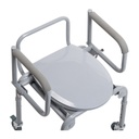 Overhead view with one drop arm lowered and the other arm still up