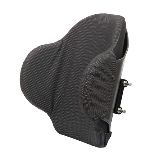Rear of the Matrx E2 Deep backrest showing the lumbar pad and the quick release mounting pins