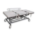 Can-Dan mobile change table with its side rails raised and two positioning belts across the mattress