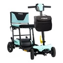 Mint Go-Go Super Portable from the front, with the black front bag and four solid tires