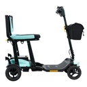 Right side in mint, showing the mesh seat, battery box and the bag on the tiller