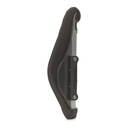 Side profile of the Matrx E2 back showing the curve of the shell and the mounting bracket