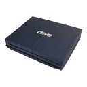 Fall mat folded into a single block of three stacked foam sections for storage