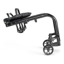 Rogue 2 frame with the rear wheels removed and the backrest folded flat onto the seat for the car