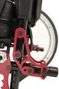 Optional angle-adjustable back bracket in red at the base of the back cane