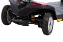 Rear of the Go Go LX showing the yellow CTS suspension spring, solid drive tires and anti-tip bar