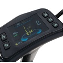 Colour display console with power, headlight, horn and speed buttons on the tiller