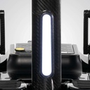 White LED light bar lit on the carbon fibre tiller, above the footrest