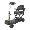 Black Transformer unfolded, front three-quarter view with the seat and armrests