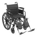 Cruiser X4 with the swing-away elevating legrest option, padded calf rests and composite footplates