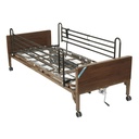 Example hospital bed frame with full-length rails, a wire deck and a hand crank at the foot