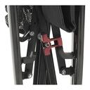 Red under-seat lock on the black Nitro Heavy Duty frame