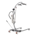 Gravis floor patient lift at three quarters with its base legs open