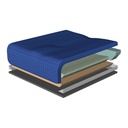 Cutaway of the Geo-Matrix Hybrid Low-Profile cushion showing its cover, gel layer and foam core