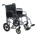 Blue Drive BTR20-B transport chair with swing-away footrests and desk-length arms