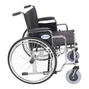 Side view of a Drive Sentra EC bariatric chair with spoke wheels and desk arms