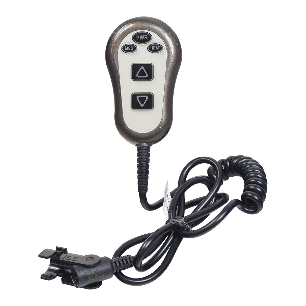 Austin UC342 hand control with back, power and heat buttons, plus a coiled cord