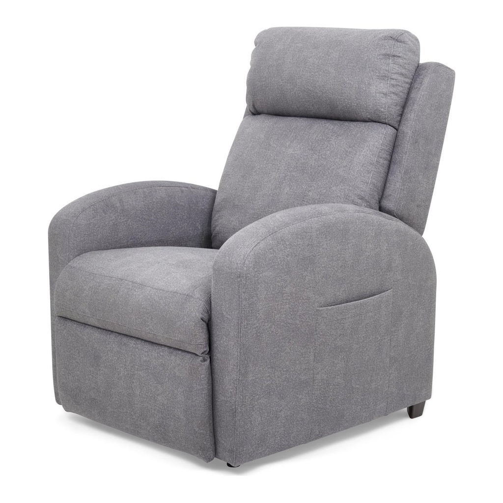 Grey Sleeper Slim PR750 from the side, tall back and a pocket on the arm