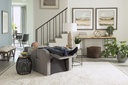 Grey Sleeper Slim PR750 reclined in a living room, footrest out