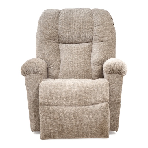 Cloud Luxury PR527 from the front in taupe, rolled arms, footrest closed
